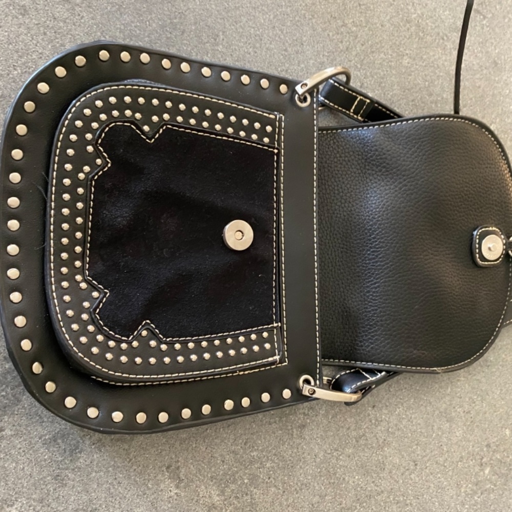 Shirleah Crossbody Black Bag with Silver Studs - Picture 5 of 6